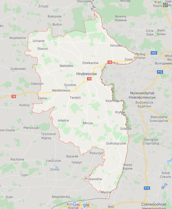 Starostwo Powiatowe<br /> w Hrubieszowie  - mapa